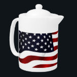 Tetera Bandera estadounidense<br><div class="desc">Niza Bandera Americana diseño patriótico para el Día de la Independencia de EEUU el 4 de julio.</div>