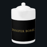 Tetera Black Gold Colors Profesional Trendy Modern Plain<br><div class="desc">Presente este diseño moderno y elegante. Esta plantilla se puede personalizar para satisfacer todas las ocupaciones profesionales.</div>