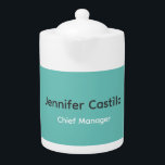 Tetera Blanco blanco negro claro Minimalista moderno<br><div class="desc">Sencillo azul: blanco,  moderno y minimalista. Esta plantilla se puede personalizar para satisfacer todas las ocupaciones profesionales.</div>