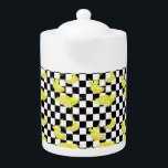 Tetera Blanco negro con leones<br><div class="desc">Decoración en blanco y negro, Decoración de los Lemones</div>