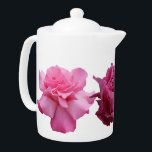 Tetera Bonito rosado flores rosadas lindo boho flor teter<br><div class="desc">Esta hermosa olla de té fue creada por Berglind Design. © Berglind Design. Todos Los Derechos Reservados.</div>