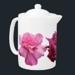 Tetera Bonito rosado flores rosadas lindo boho flor teter<br><div class="desc">Esta hermosa olla de té fue creada por Berglind Design. © Berglind Design. Todos Los Derechos Reservados.</div>