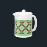 Tetera Bougainvillea Teapot<br><div class="desc">Esta imagen se deriva de mi pintura acrílica, Bougainvillea. Personalizar esta tetera con la opción de agregar o eliminar bordes y texto y también cambiar colores.</div>