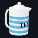 Tetera Caca de té de porcelana - Cúpulos azules<br><div class="desc">Lo he dejado para que puedas cambiar el texto,  quitarlo todo juntos o salir como está.</div>