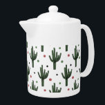 Tetera Cactus<br><div class="desc">ilustracion de diseño de patrones de cactus con puntos de polka coloridos sobre fondo blanco</div>