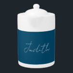 Tetera Calligrafía profesional de Ocean Blue Añadir nombr<br><div class="desc">Diseños modernos y sencillos Minimalistas. Todos son simples,  atractivos,  únicos.</div>
