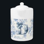 Tetera Chica GDads Blue Light Chinoiserie Porcelana Teapo<br><div class="desc">Chica Dads Light Blue Chinoiserie Porcelain Teapot</div>