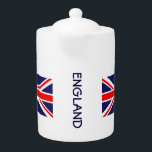 Tetera Clásico de Bandera de Inglaterra<br><div class="desc">Este diseño sencillo pero bonito cuenta con la emblemática bandera de la vieja Inglaterra,  alegre,  con la palabra "Inglaterra" entre las dos banderas que engloban el medio de la olla. Si lo desea,  puede personalizar o suprimir la palabra "Inglaterra".</div>