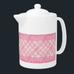 TETERA CÓMODO DE CORAZÓN DE PINK CUILT<br><div class="desc">El diseño de esta tetera de porcelana PINK HEART QUILT es mi original dibujo de lápiz de tejidos rosados, con corazones rojos entrelazados entrelazados de puntas altas. * Los productos de cerco están disponibles en la categoría ARTE CULTURAL de mi tienda. ** Si quieres transferir este diseño a otro tipo...</div>