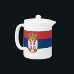 Tetera con bandera de Serbia<br><div class="desc">¡Añada un toque de orgullo serbio a su hora de tomar té con esta elegante tetera con la bandera de Serbia! Diseñado tanto para funciones como para el orgullo nacional, esta elegante tetera muestra los vivos colores y emblemas de la bandera serbia, lo que la convierte en una adición significativa...</div>