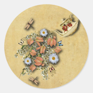 Tetera con cosas de primavera - Pegatinas