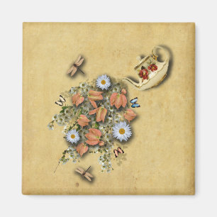 Tetera con el imán de las cosas de primavera