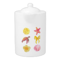 Conjunto de Stickers de Verano Costero al Acuarela