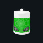 Tetera Control de la mente de la cabeza de Alien<br><div class="desc">Olas de cerebro de una cabeza alienígena. Diseño original personalizado.</div>