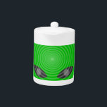 Tetera Control de la mente de la cabeza de Alien<br><div class="desc">Olas de cerebro de una cabeza alienígena. Diseño original personalizado.</div>