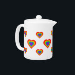 Tetera Corazón arcoiris<br><div class="desc">Patrón cardíaco arcoiris. Diseño exclusivo.</div>