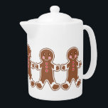 Tetera Cute Gingerbread Navidades Teapot Gift<br><div class="desc">Los chicos de pan de jengibre adornan esta tetera. El diseño es de arte original.</div>