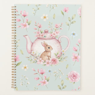 Tetera de conejo caprichoso Cuaderno floral de pri