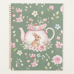 Tetera de conejo caprichoso Cuaderno floral de pri