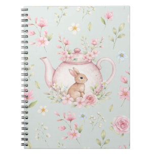 Tetera de conejo caprichoso Cuaderno floral de pri