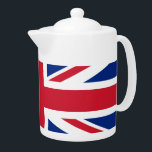 Tetera de la bandera británica<br><div class="desc">Tetera con bandera del Reino Unido de Gran Bretaña e Irlanda del Norte (Union Jack)</div>
