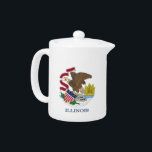 Tetera de la Bandera del Estado de Illinois<br><div class="desc">Añada un toque de orgullo a Illinois a su hora del té con nuestra exclusiva tetera con la bandera de Illinois. Esta tetera, elaborada con meticulosa atención a los detalles, es más que un simple accesorio de cocina funcional; es una celebración del legado y orgullo cultural de Illinois. El elegante...</div>