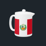 Tetera de la bandera peruana<br><div class="desc">Eleva tu experiencia de té con nuestra exquisita tetera con la bandera del Perú! Esta tetera no es sólo un elemento funcional; es una hermosa celebración de la cultura y el orgullo peruanos. El diseño vibrante ostenta de manera destacada la emblemática bandera peruana, lo que la convierte en una adición...</div>