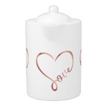 Tetera de porcelana Rose Gold Love Always