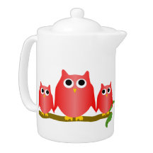 Diseño de búhos rojos