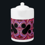 Tetera El Rótulo colorido del arte fractal<br><div class="desc">Esta tetera presenta arte fractal abstracto con un signo de porcentaje negro en un fondo colorido.</div>