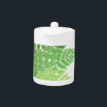 Tetera Elegante color de agua verde helechos hojas de bos<br><div class="desc">Elegante color de agua verde helechos hojas de bosque</div>