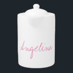 Tetera Elegante guión de escritura a mano único de moda<br><div class="desc">¿Buscando una caligrafía hermosa con una letra estética? Este diseño simple y llamativo es para ti. Este producto impresiona inmediatamente a quienes lo ven. El diseño elegante y refinado reflejará inmediatamente la calidad de su relación y familia.</div>
