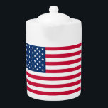 Tetera Estados Unidos de América Bandera de los Estados U<br><div class="desc">Estados Unidos - Estados Unidos de América - Bandera - Patriótico - Día de la Independencia - 4 de julio - Personalizable - Elegir / Añadir su texto único / color / imagen - Hacer su regalo especial - Redimensionar y mover o eliminar y agregar elementos / imágenes con herramienta...</div>
