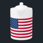 Tetera Estados Unidos de América Bandera de los Estados U<br><div class="desc">Estados Unidos - Estados Unidos de América - Bandera - Patriótico - Día de la Independencia - 4 de julio - Personalizable - Elegir / Añadir su texto único / color / imagen - Hacer su regalo especial - Redimensionar y mover o eliminar y agregar elementos / imágenes con herramienta...</div>