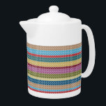 Tetera Estilo de punto multicolor a rayas<br><div class="desc">tetera</div>