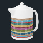 Tetera Estilo de punto multicolor a rayas<br><div class="desc">tetera</div>