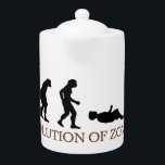 Tetera Evolución de Zombie<br><div class="desc">Parodia del icónico esquema de evolución humana que muestra lo inútil que es evolucionar cuando todos vamos a ser devorados por zombis de todos modos.</div>