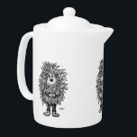 Tetera Fidel El Pequeño Goblin Forestal<br><div class="desc">Dibujo a lápiz de Krisi ArtKSZP ,  Diseño en blanco y negro</div>