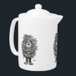 Tetera Fidel El Pequeño Goblin Forestal<br><div class="desc">Dibujo a lápiz de Krisi ArtKSZP ,  Diseño en blanco y negro</div>