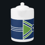 Tetera Flag of Jackson, Tennessee<br><div class="desc">Teapot with a design with the flag of Jackson,  Tennessee. A blue,  green,  and white flag</div>