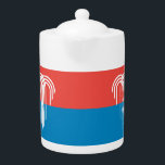 Tetera Flag of Kansas City, Missouri<br><div class="desc">Teapot with a design with the flag of Kansas City,  Missouri. A red and blew flag with a stylized white emblem in the center</div>