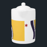 Tetera Flag of South Bend, Indiana<br><div class="desc">Teapot with a design with the flag of South Bend,  Indiana. A white,  blue,  and yellow flag with a red star</div>