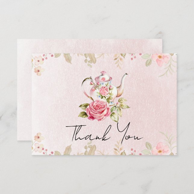 Tetera Floral Agradecimiento Fiesta de Despedida d (Anverso / Reverso)