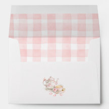 Tetera floral taza de té lazo rosa gingham