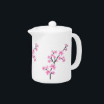 Tetera Flores pequeñas de flores de flores de flores de f<br><div class="desc">Tetera Color rosa Blanco Asia Flores flores Té Café Té floral Pequeño Zizzago</div>
