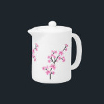 Tetera Flores pequeñas de flores de flores de flores de f<br><div class="desc">Tetera Color rosa Blanco Asia Flores flores Té Café Té floral Pequeño Zizzago</div>