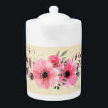 Tetera Flores rosas increíbles con tu nombre<br><div class="desc">Flores rosa dulce con tu nombre</div>