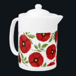 Tetera Flores veraniegas alegres con adormidera<br><div class="desc">Flores de amapola floreciendo primavera alegre y vector de verano sin fisuras repitiendo el ilustracion textil / de tejido. Derechos de autor originales del arte gráfico BluedarkArt TheChameleonArt.</div>