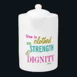 Tetera Fortaleza Biblia Dignidad versus Chicas Inspirador<br><div class="desc">Fuerza Biblia Dignidad versus Chicas tetera Inspiradora</div>