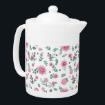 Tetera Galore de rosas rosadas<br><div class="desc">Este bonito diseño floral aporta un toque clásico y un toque elegante y suave a su hogar.</div>